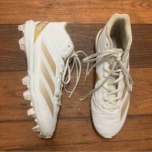 Adidas Men's Adizero Impact.2 American Football Cleats White/Gold Metallic 9.5